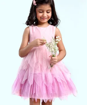 Babyhug Shimmery Party Frock - Pink