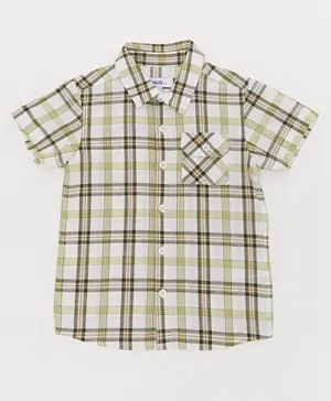 R&B Kids - Checks Shirt With One Pocket - Grey Multicolor