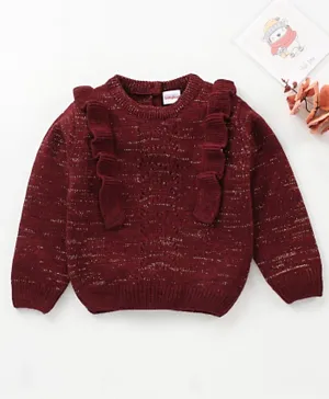 Babyhug Full Sleeves Pullover Sweater - Wine