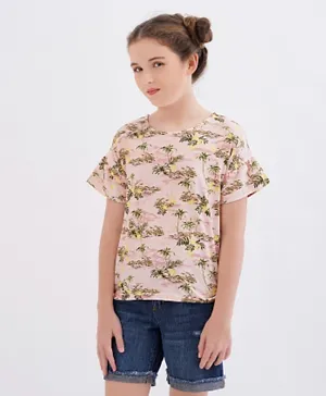 Primo Gino - All Over Tree Print Top - Pink