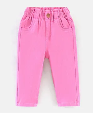 Bonfino Ankle Length Solid Colour Jeans - Pink