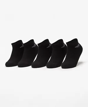 Oaklan by Shoexpress - Logo Print Ankle Length Sports Socks (5 Pairs) - Black