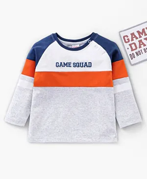 Babyhug Cotton Full Sleeves Looper Fabric T-Shirt Text Print - Grey