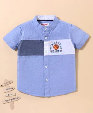 Babyhug 100% Cotton Half Sleeves Shirt Cut & Sew - Blue