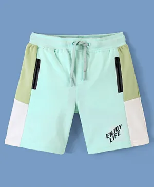 Pine Kids 100% Cotton Knit Knee Length Cut & Sew Short with Zipper - Sea Blue