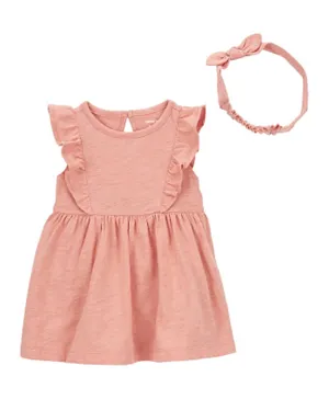 Carter's - 2-Piece Bodysuit Dress & Headwrap Set - Pink
