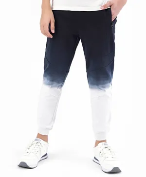 Primo Gino 100% Cotton Ankle Length Cut & Sew Solid Dip & Dye Trackpant - Off White