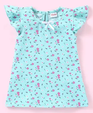 بيبي هاغ - قميص نوم قطني للاطفال بطبعات  - أزرق