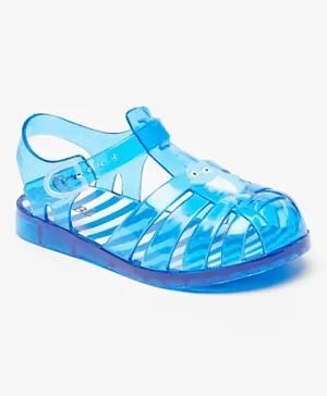Oaklan By Shoexpress - Dolphin Applique Transparent Buckle Sandals - Blue