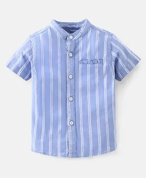 بيبي هاغ - قميص قطني وطبعة متعددة  - أزرق