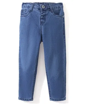 Babyhug Cotton Full Length Stretchable Denim Jeans - Dark Blue