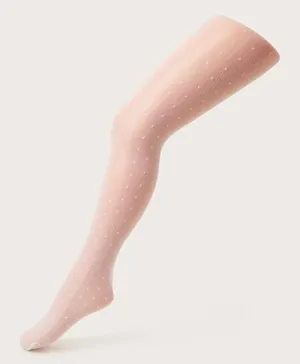 مونسون تشيلدرن - جوارب ضيقة شبه شفافة منقطة - أبيض