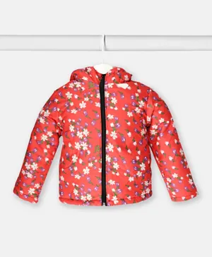 Finelook - Girl's Printed Zippered Jacket - Red