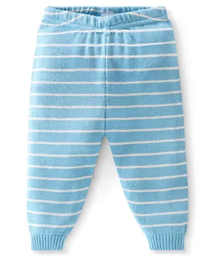 Babyhug  Acrylic Knit Full Length Fleece & Woollen Pant Stripes - Blue