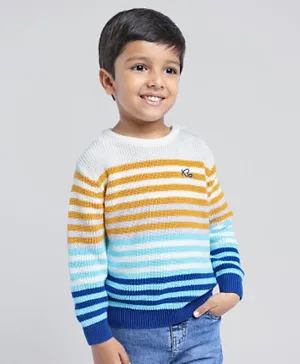 Babyoye 100% Cotton Colour Blocked Full Sleeves Pullovers - Multicolour