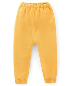 Babyhug Acrylic Knit Full Length Woolen Pant with Solid Design - Yellow