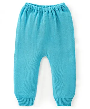 Babyhug Acrylic Full Length Fleece and Woollen Pant Solid Color - Blue