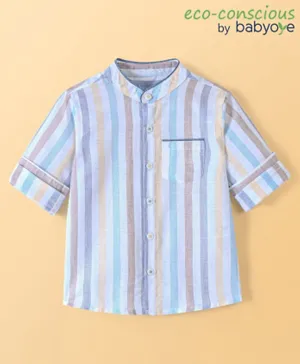 Babyoye 100% Cotton Eco Conscious Full Sleeves Stripes  Shirt - Multicolor