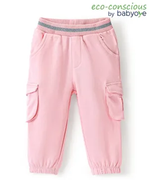 Babyhug 100% Cotton Eco Conscious Full Length Solid Lounge Pant- Pink