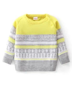 Babyhug Knit Full Sleeves Intarsia Pullover - Multi Color