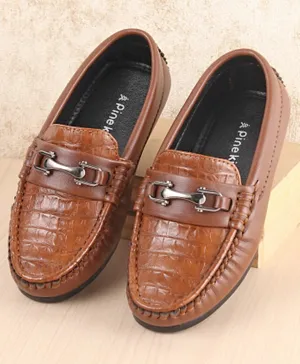 باين كيدز - حذاء رسمي سهل الارتداء مع سلسلة ربط - بني