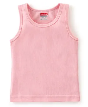 Babyhug Cotton Pull Over Sleeveless Solid Thermal Vest - Pink