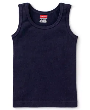 Babyhug Cotton Pullover Sleeveless Solid Thermal Vest - Navy Blue