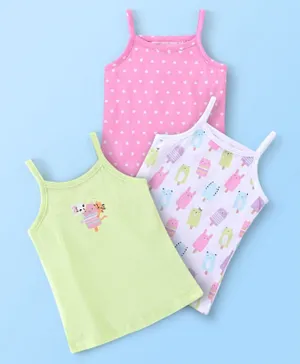 Babyhug 100% Cotton Slips Heart Print Pack of 3 - Multicolour