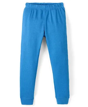 Pine Kids Cotton Full Length Solid Thermal Pajama - Royal Blue