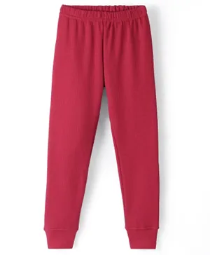 Pine Kids Cotton Full Length Thermal Bottoms - Maroon