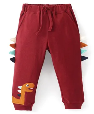 Bonfino Dino Patched Track Pants - Maroon