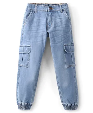 باين كيدز - بنطال جينز مغسول واسع - أزرق فاتح