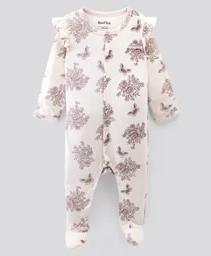 Bonfino - All Over Floral Print Sleepsuit - Off White