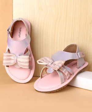 Babyoye Velcro Closure with Bow Detailing Sandals - Pink