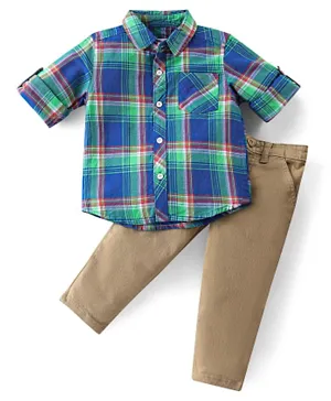 بيبي هاغ - طقم قميص و بنطلون جينز - متعدد الألوان