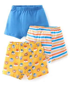 Babyhug 100% Cotton Boxers With Striped & Animals Print Pack Of 3 - Multicolor