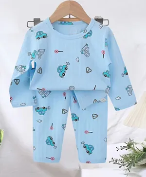 SAPS Cars All Over Print Night Suit - Blue