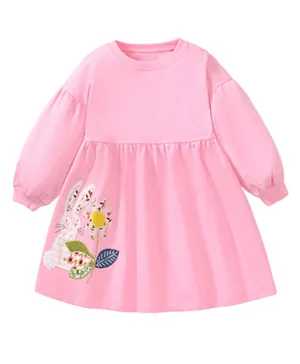 SAPS Rabbit Patched Dress - Pink