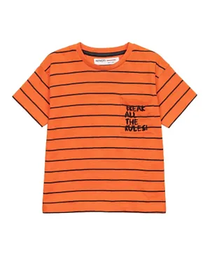 Minoti - Stripe Slub T-Shirt-Orange