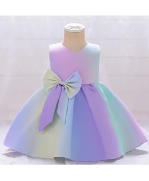 Kookie Kids Monochromatic Solid Party Dress - Multicolor
