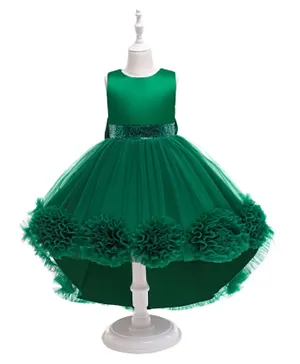 Kookie Kids Sequin Embellished Up & Down Party Dress - Green