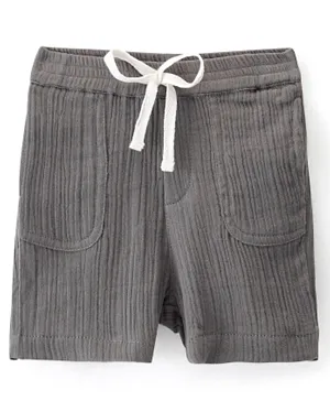 Bonfino 100% Cotton Double Gauze Solid Pull-on Shorts - Grey