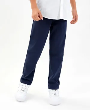 Primo Gino Cotton Elastane Ankle Length Chino Trousers - Navy Blue