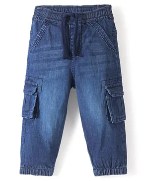 بونفينو - بنطال جينز من القطن والإيلاستين بطول الكاحل - أزرق
