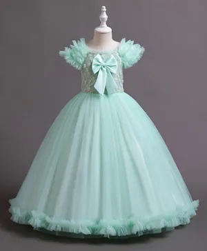 Kookie Kids Bow Front Party Gown - Mint Green