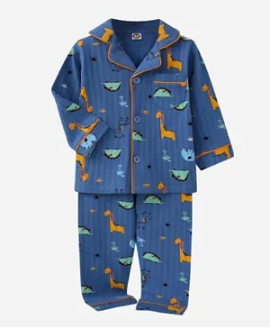 SAPS All Over Animal Print Pyjama Set - Blue