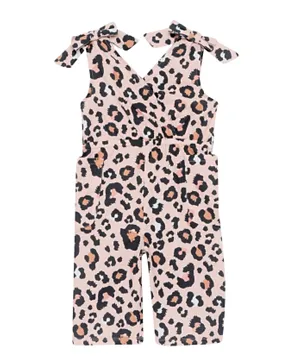 Cheekee Munkee All Over Leopard Print Jumpsuit - Multicolor