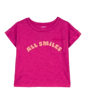 Carter's All Smiles Pocket Tee-Pink
