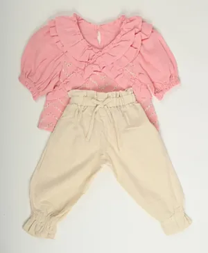 Finelook - Girl's Top & Pants Set - Pink