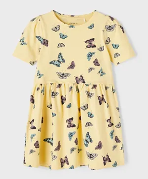 Name It Short Sleeved Butterfly Dress - Sunlight
